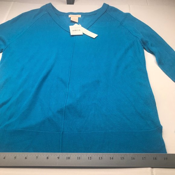 Sweet Romeo Women's Sweater V Neck Size Small Blue New With Tags - Picture 10 of 14